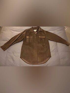 Jones New York Country Olive Brown Suede Jacket